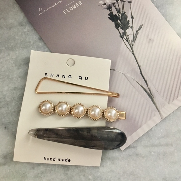 3-piece Tortoise Shell Acrylic Hair Clip Pin Set - Picture 4 of 7